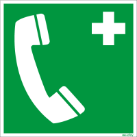 Rettungszeichen ISO 7010 / E004 Notruftelefon  nachleuchtend