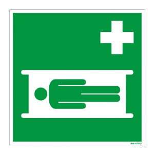 Rettungszeichen ISO 7010 / E013 Krankentrage  nachleuchtend