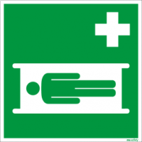 Rettungszeichen ISO 7010 / E013 Krankentrage  nachleuchtend