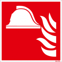Brandschutzschild ISO 7010 / F004 Mittel und Ger&auml;t zur Brandbek&auml;mpfung