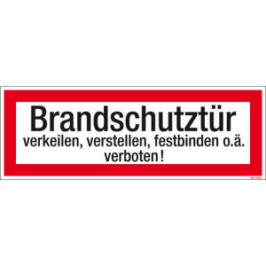 Textschild Brandschutzt&uuml;r