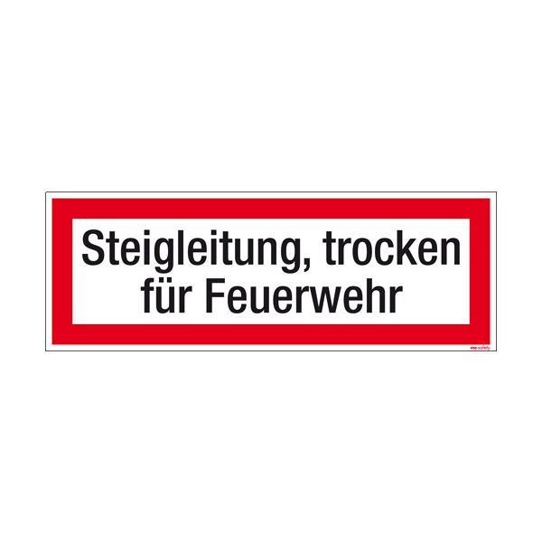 Textschild Steigleitung, trocken f&uuml;r FW