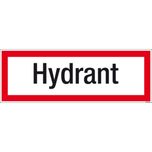 Textschild Hydrant