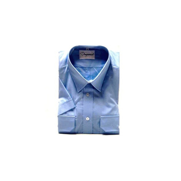 Uniformhemd mit Schulterklappen 1/2 Arm, hellblau, Mischgewebe (55/45)